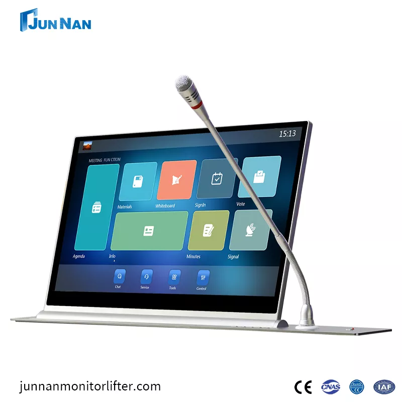 Retractable Motorized Monitor Lift Table for Paperless Meeting Systems